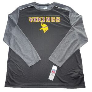Minnesota Vikings NFL Team Apparel Men's Longsleeve 2XL Dri Fit Style Black